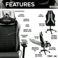 thumbnail image 3 of Techni Sport Ergonomic Racing Style Gaming  Chair with Memory Foam Seat, Silver RTA-TS62C-SIL, 3 of 9