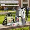 thumbnail image 2 of DISNIMO Dragonfly Floral Printed 3PCS Clear Backpack for Girls, Heavy Duty Transparent Bookbag Lunch Bag Set, See Through PVC Clear Backpack for Students, 2 of 5