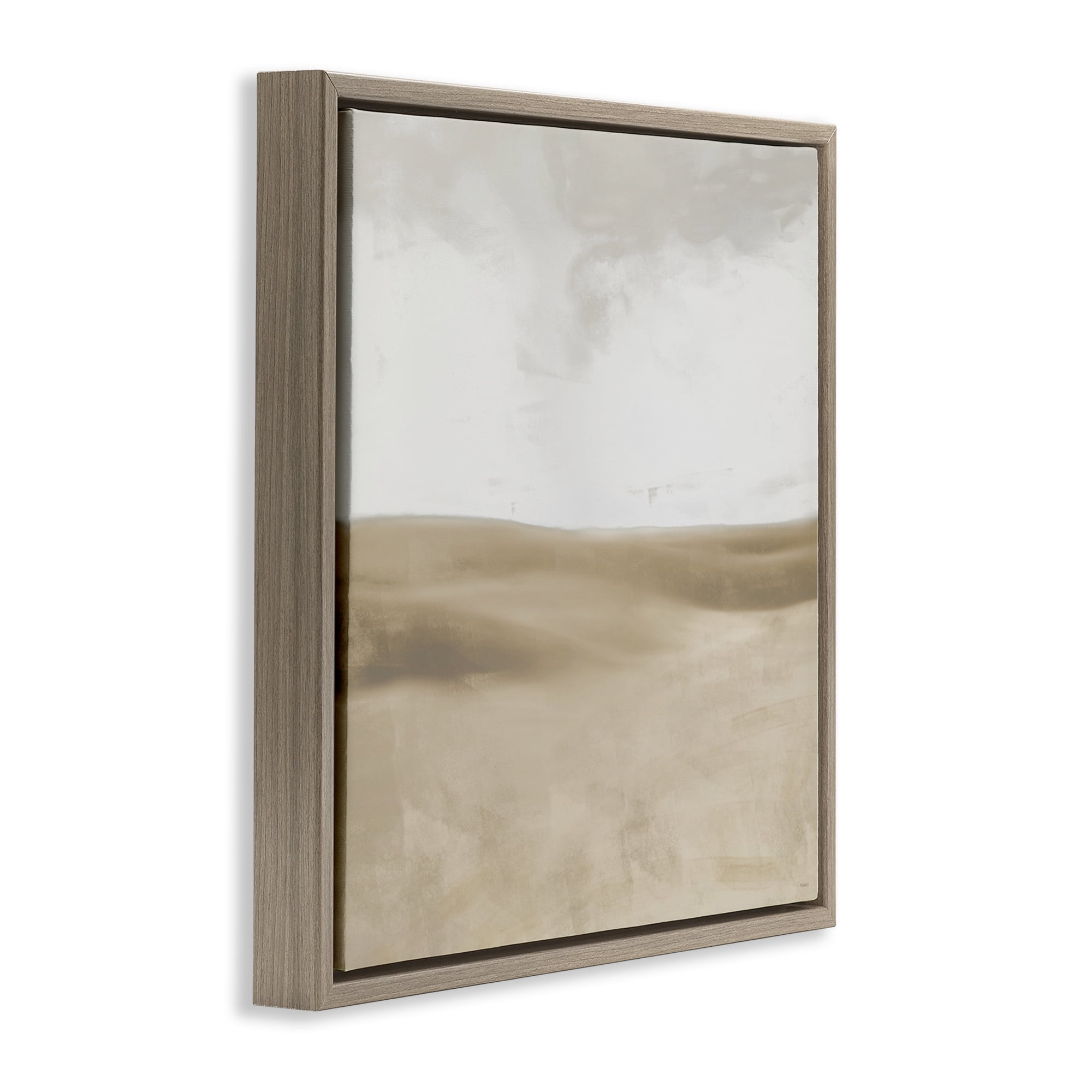Stupell Industries Smooth Neutral Hills Brown Framed Floater Canvas Wall Art, design by Dan Meneely