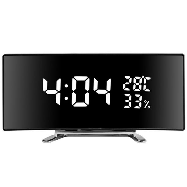 Yhmxh Utensilios de cocina Reloj de escritorio con espejo digital inteligente multifuncional, pantalla grande, silencioso, electrónico, para el hogar, regalo para adultos. Muebles para cocina
