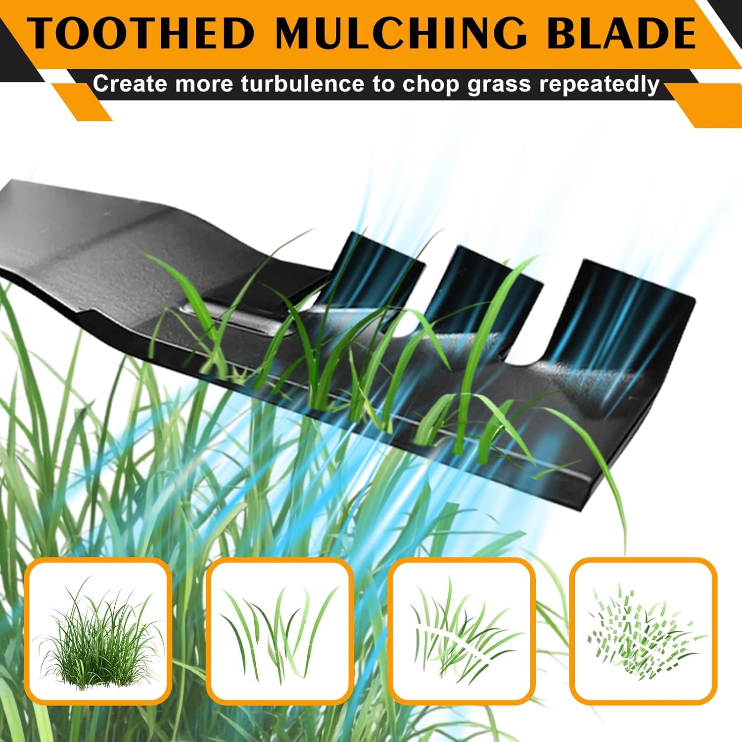 GX22151 GY20850 Gator Mulching Blades Compatible with John Dee re 42 Inch Deck D100 D110 D125 S100 S130 S240 LA100 LA105 LA120 LA135 E100 E120 Lawn Tractor Riding Mower,Toothed Mulching Blade, 2 PACK