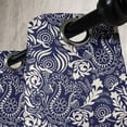 thumbnail image 3 of Ambesonne Persian Grommet Curtain, Curved Eastern Leaves, 50" x 72", Navy Blue Cream, 3 of 6