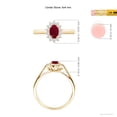 thumbnail image 6 of ANGARA Natural Princess Diana Inspired Ruby Ring with Diamond Halo in 14K Yellow Gold for Women (Size-6x4mm) | July Birthstone, Birthday, Anniversary, Jewelry Gift for Women | Natural Ruby Ring, 6 of 10