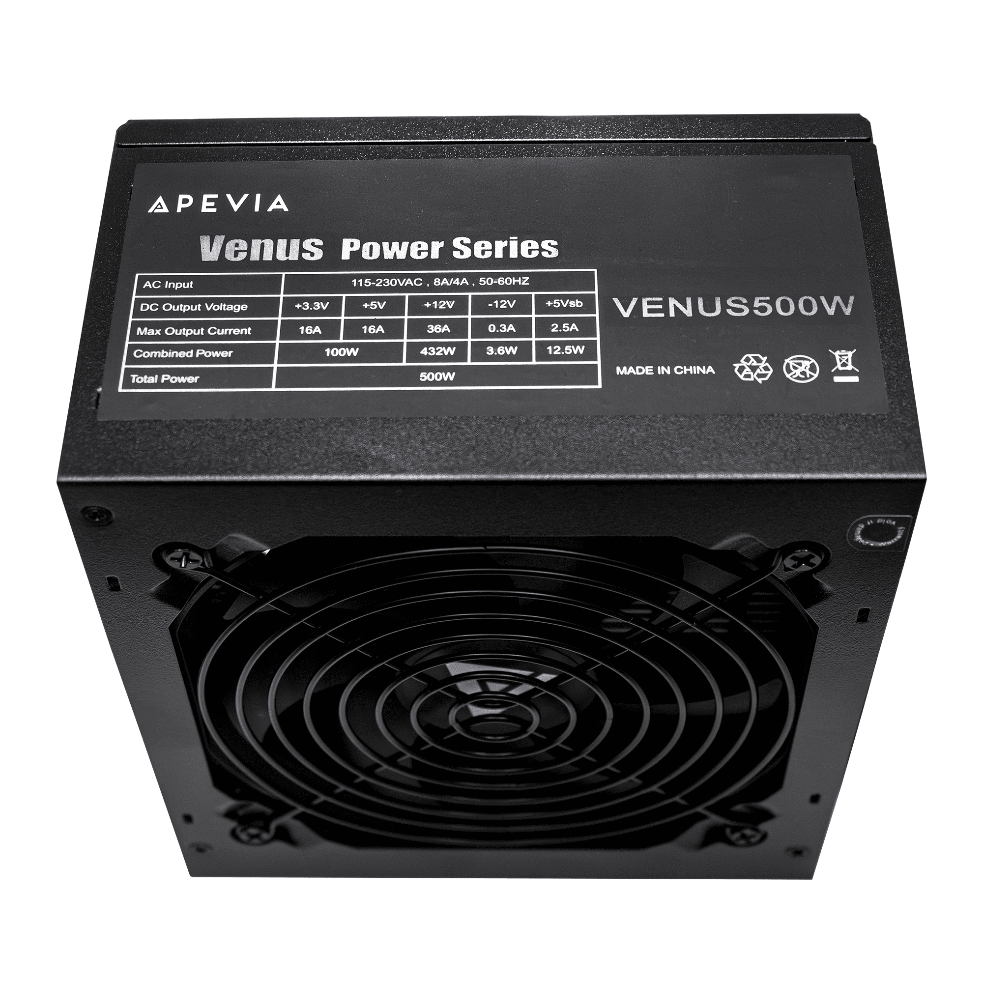 Apevia ATX-VN500W - Power supply (internal) - ATX12V - AC 115/230 V - 500 Watt - black