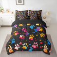 thumbnail image 2 of Manfei Cute Dogs Paws 7-Piece Twin Bedding Sets,Watercolor Graffiti Bedding Comforter Set,Colorful Splash Ink Sheet Sets For Girls Kids,Microfiber Bedroom Decor Reversible, 2 of 8