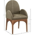 thumbnail image 3 of Meridian Furniture Waldorf Olive Boucle Fabric Dining Arm Chair, 3 of 8