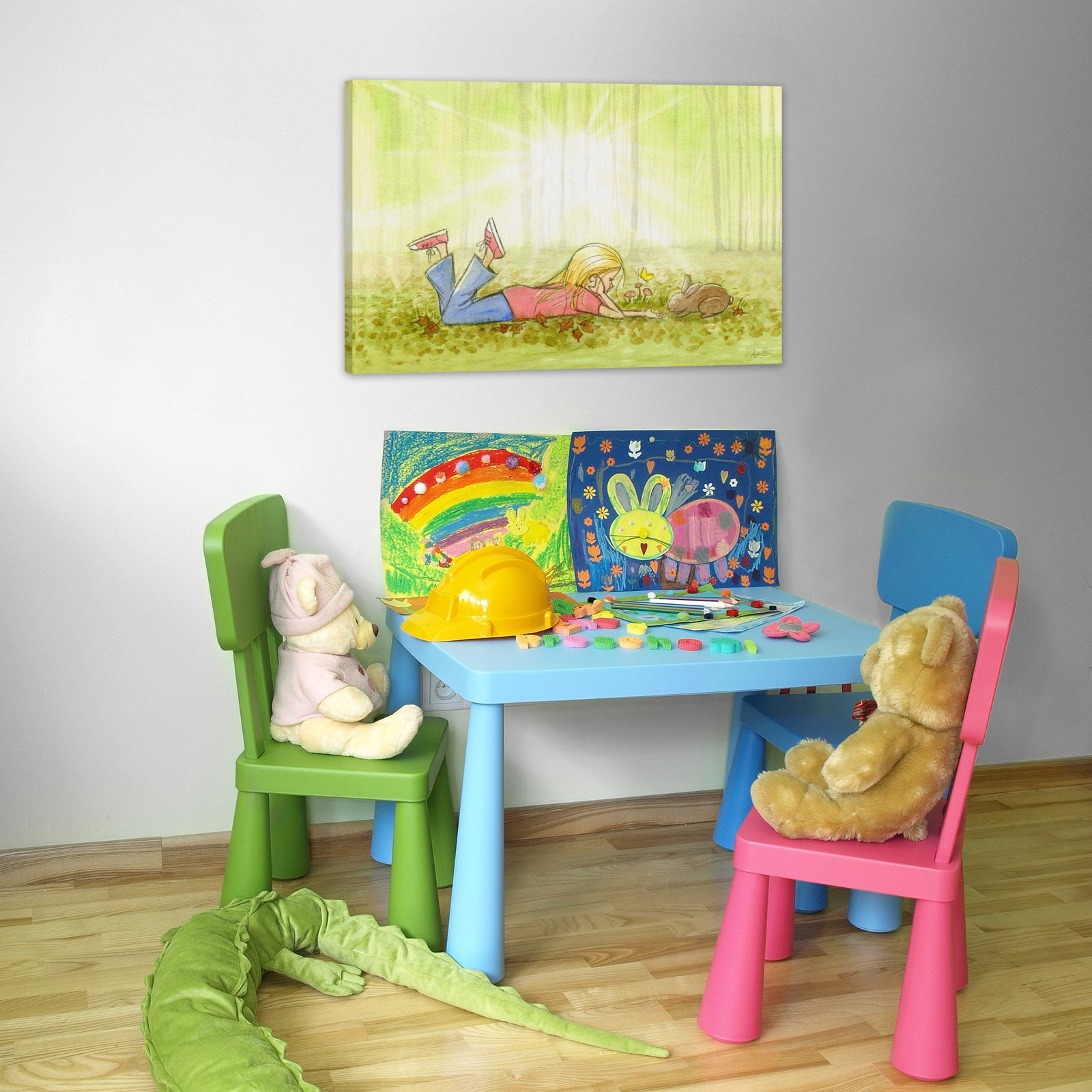 "Girl in the Woods" Painting Print on Wrapped Canvas