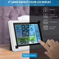 thumbnail image 5 of Wireless Weather Station, Indoor Outdoor Thermometer Hygrometer, Digital LCD Touch Screen Dispaly, Temperature Humidity Monitor with 3 Outdoor Sensors, 5 of 8