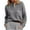 Gray, variant on QIPOPIQ Womens Sweaters Clearance Pullover Sweaters Sweater Pullover Sweaters Round Neck Long Sleeve Pocket Knitted Shirt Lazy Style Sweater Knitwear Black 2XL