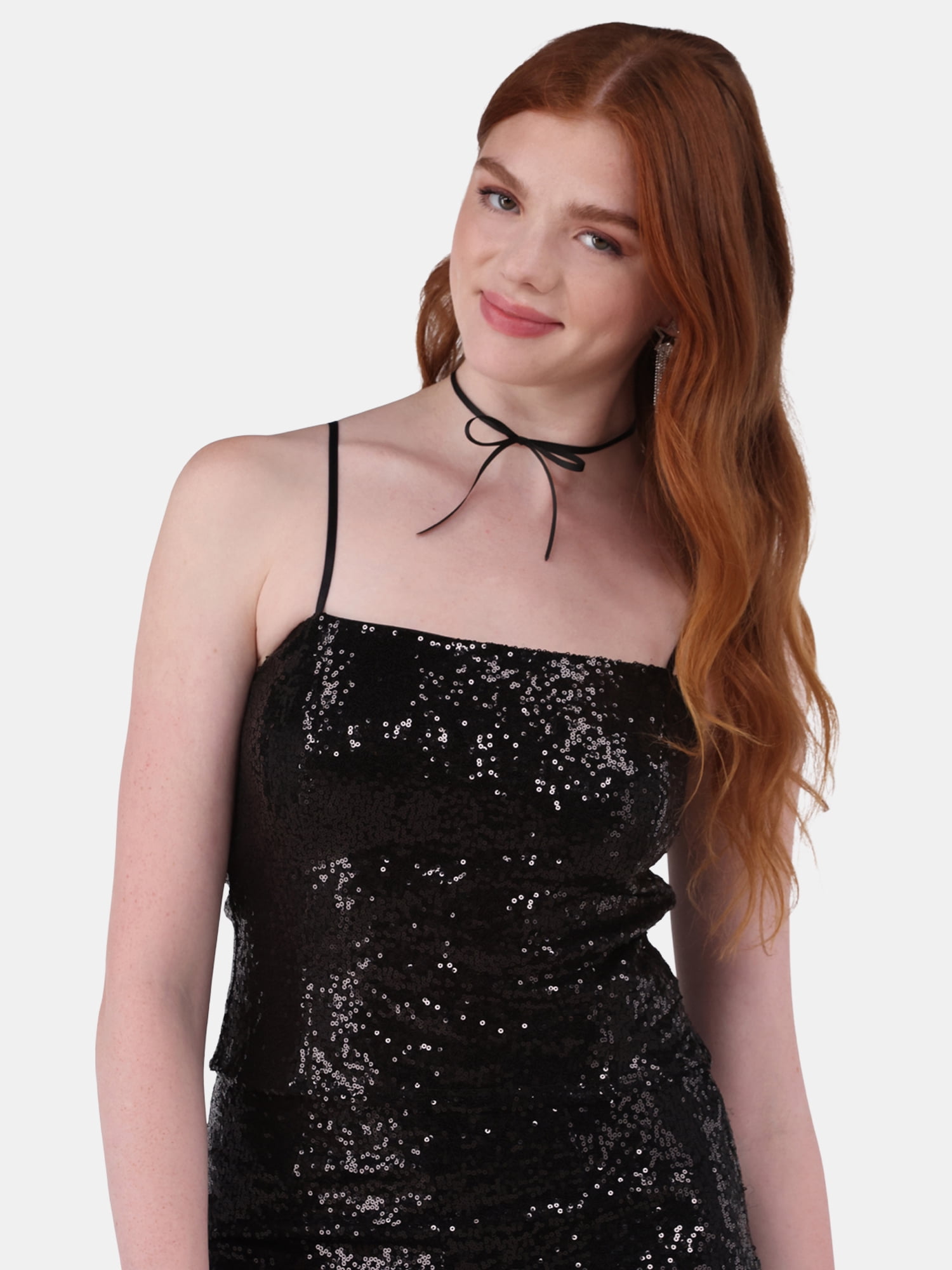 No Boundaries Sequin Crop Top & Flare Pants Set, 2-Piece, Women's