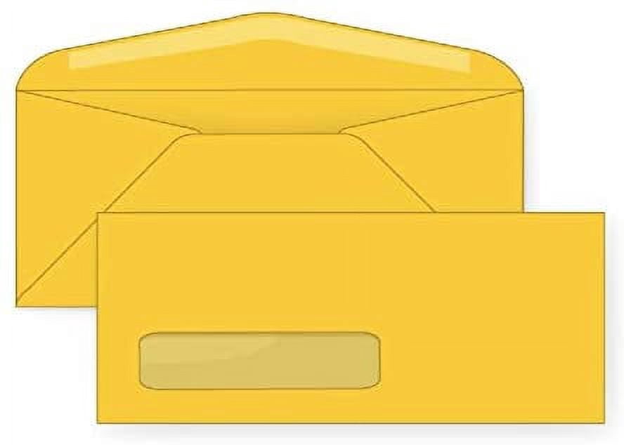 Limited Papers (TM) Regular Mailing And Business Envelopes, Left Hand Window, No. 10 (4.8 x 9.5 Inch), Gummed seal, 24 Pound, Variety of Colors And Quantities. (Gold, 500)
