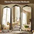 thumbnail image 4 of BEAUTYPEAK 72"x24" Full Length Mirror with Baroque Flower Head Design Wall-Mounted Mirror,Black, 4 of 9