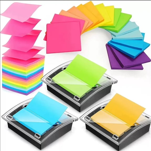Clearance Sale! 1PC Sticky Note Dispenser, Transparent Note Holder with Black Base for 3x3 Inch Notes, Plastic, for Office & Home, (10.8x10.5x4.5cm, Clear)
