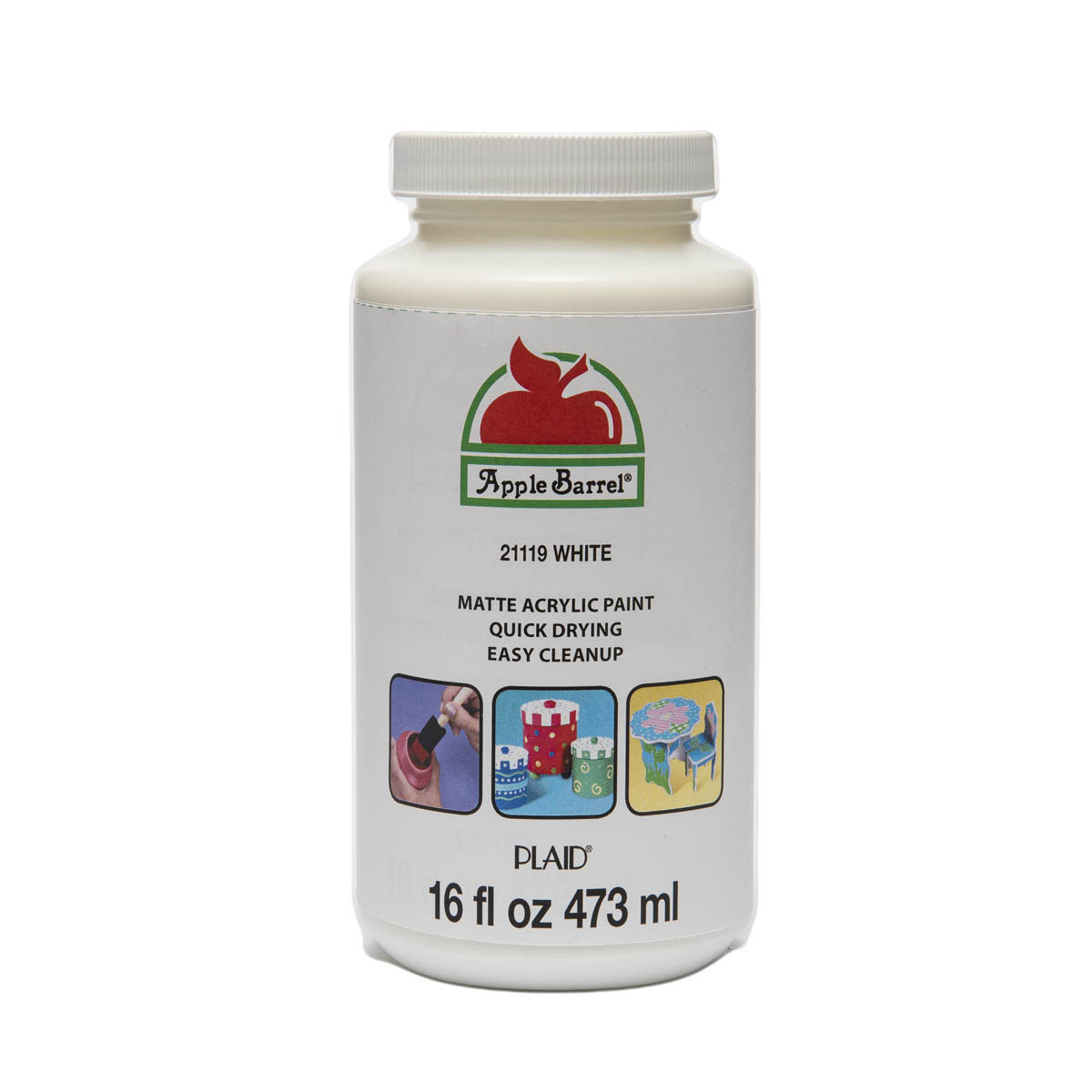 Apple Barrel Acrylic Paint White, 16 Oz.