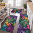 thumbnail image 2 of Colorful Tropical Leaf Pattern Kitchen Rugs Sets Of 3,Kitchen Runner Rugs Non Skid Washable,Decorative Kitchen Floor Mats for Kitchen,Sink,Laundry,17"x30"+ 17"x47" + 17"x59", 2 of 6