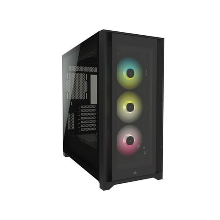 Corsair iCUE 5000X RGB Tempered Glass Mid-Tower ATX PC Smart Case, Black, CC-9011212-WW
