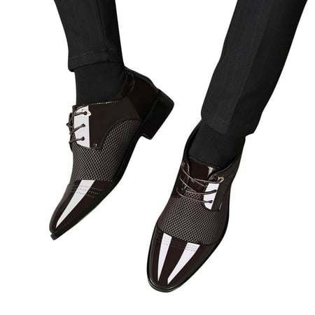 

Lovskoo 2024 Men s Leather Shoes Business Dress Leather Shoes Casual Shoes Versatile Wedding Shoes Dark Gray