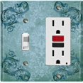thumbnail image 1 of Metal Light Switch Plate Cover Sea Green Elegant Damask Wallpaper WAL030, 1 of 13