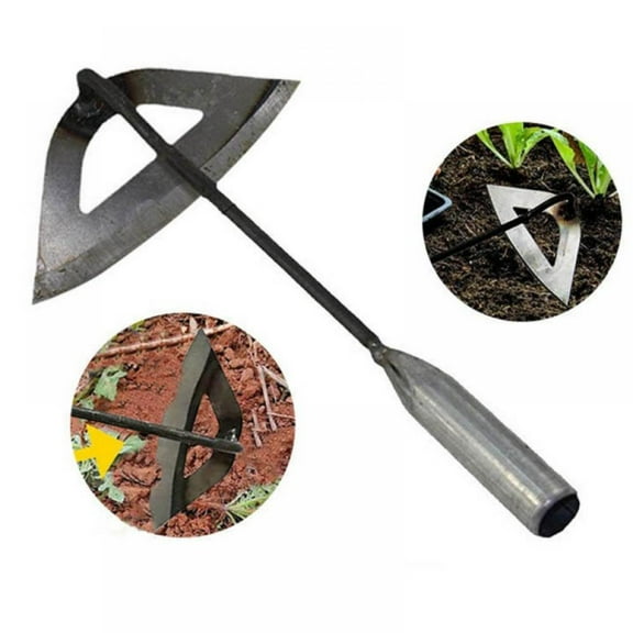All-Steel Hardened Hollow Hoe - Garden Hand Weeder, New Hand-Held Durable Sharp Edge Tools for Farm Gardening Loosening Soil, Weeding, Planting, Traditional Manganese Steel Quenching Forging Process