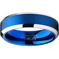 thumbnail image 3 of Metal Masters Womens Tungsten Carbide Mens Brushed Wedding Blue Plated Engagement Ring 6mm Comfort-Fit, 3 of 6