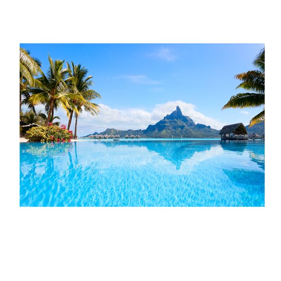 Startonight Mural Wall Art Exotic Trees on the Lake - Beach Theme Photo Wallpaper 100" x 140"