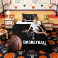 thumbnail image 2 of Erosebridal I Love Basketball Twin Comforter Sets, Sport Bedding Set for Men and Boys, Black Reversible 2-Piece, 1 Comforter and 1 Pillowcase, 2 of 6
