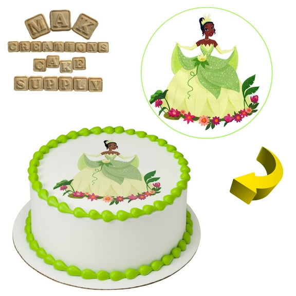 Princess Tiana  8" Round Edible Cake Topper ~ Can be used on 8", 9" or 10" Cakes