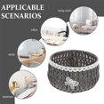 thumbnail image 2 of SEWCHICS 1Set Woven Storage Basket Round Countryside Style Imitation Rattan 9.6x9.6x5.3in, 2 of 8
