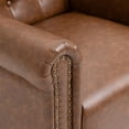 thumbnail image 6 of MOJAY Mid-Century Modern PU Leather Accent Chair, Living Room Wingback Armchair, Brown, 6 of 12