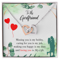 thumbnail image 2 of To My Girlfriend Missing You is my Hobby Inseparable Necklace, 2 of 7