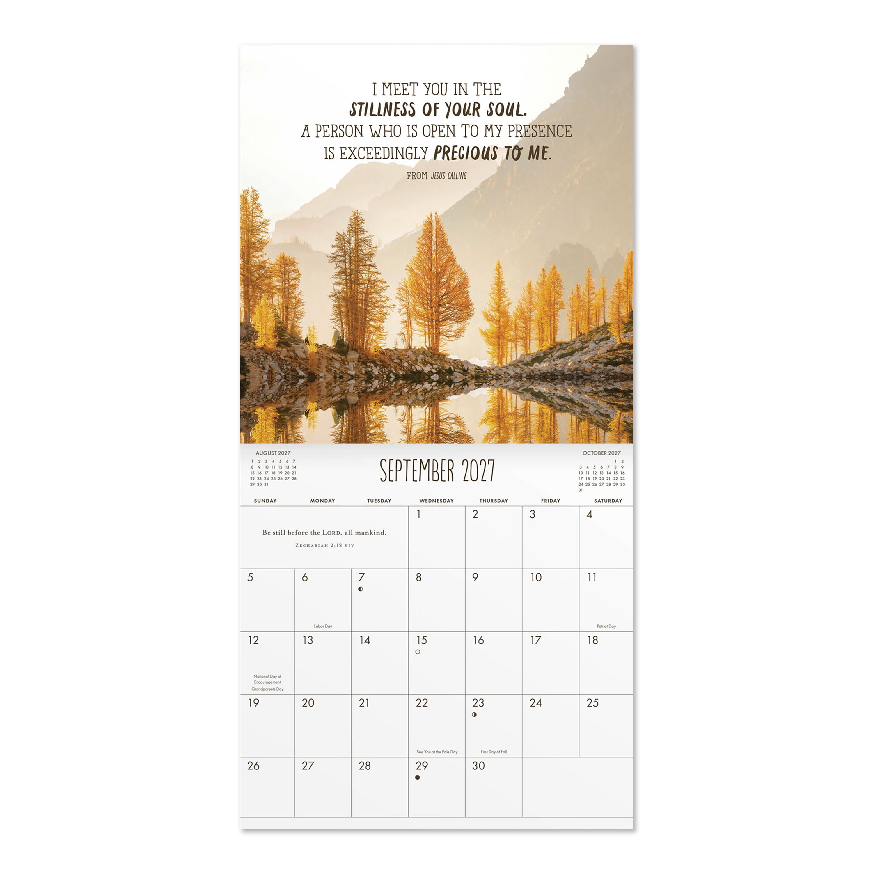 2027 Jesus Calling Hanging Wall Calendar 12x12 January-December Gridded