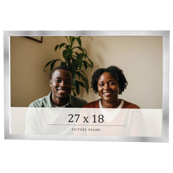 27x18 Frame Silver Real Wood Picture Frame Width 0.75 inches | Interior Frame Depth 0.5 inches |
