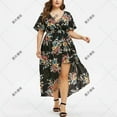 thumbnail image 5 of Edvintorg Plus Size Women Dresses Fashion Women Floral Printed V-Neck Short Sleeve Split Casual Beach Dress Summer Outfits for Women 2025, 5 of 6