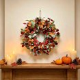 thumbnail image 6 of AYktou Fall Wreath for Front Door, 17.7 Inch Multicolored Artificial Eucalyptus Leaves Wreath Thanksgiving Wreath Hanging Decor for Autumn Halloween Porch Outdoor Indoor Wall Window Harvest Decor, 6 of 6