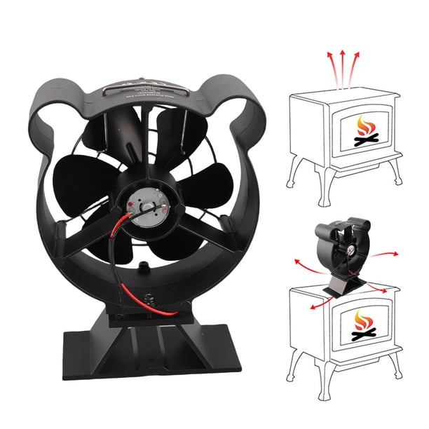 Ventilador De Estufa De Leña De 6 Aspas, Ventilador Para Chimenea Accionado Por Calor, Flujo De Aire Eficiente De Estilo Mini Que Ahorra Energía Para Leña