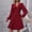 Wine, variant on Sentmoon Women's Dress Solid Color Long Sleeve V-Neck Homecoming Dress Relaxed Fit Casual Cocktail Dresses for Business and Casual