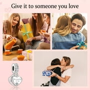 NINGAN 925 Sterling Silver Mother and Daughter Hearts Dangle Charm for Women Moment Bracelet Necklace Pendant