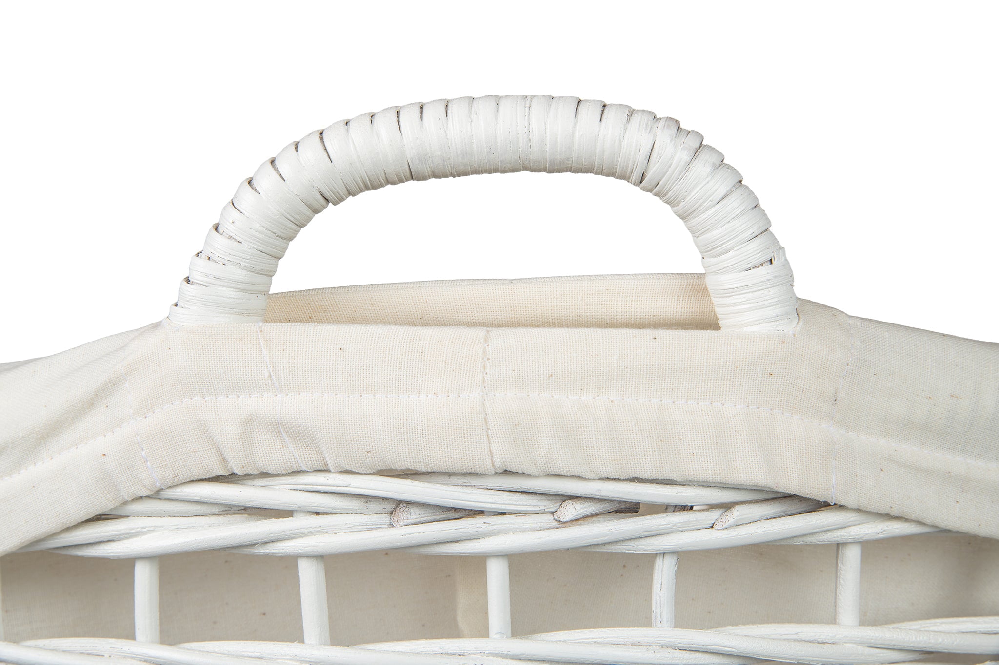 Kouboo Rolling Wicker Laundry Basket and Hamper with Fabric Liner and Stand