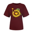 thumbnail image 4 of USSUMA Plus Womens Tops Dressy Casual Crewneck Short Sleeve Women's Shirts and Blouses Sunflower Print T-Shirts for Women Trendy Comfy Graphic Tees Teenager Basic Tunic Top Summer Beach, 4 of 4