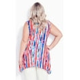 thumbnail image 2 of Avenue Women's Plus Size V Neck Swing Print Tank Top - Berry Stripe, 2 of 3
