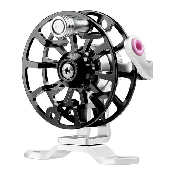 Handheld 53mm Mini Fly Wheel for Trout Pike Ice Fishing Tackle Fishing Reel Aluminum Alloy 50g Lightweight Upgraded Base