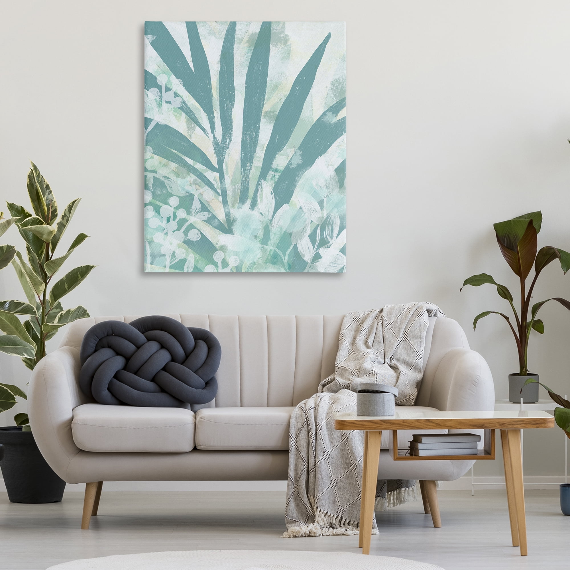 Stupell Industries Palm Frond Splatter Botanical & Floral Painting Gallery Wrapped Canvas Art Print Wall Art, 36 x 48