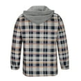 thumbnail image 5 of Brnmxoke Mens Plaid Flannel Shirt Jacket Big and Tall 2024 Quilted Lined Hooded Jackets Zip Up Hoodies Long Sleeve Cotton Warm Coat Plus Size Winter Thick Thermal Outerwear, 5 of 10