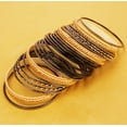 thumbnail image 3 of Sunsoul By Touchstone Indian Fashion Éclat Jet Black Golden Flakes 2dZ. Jewelry Bangle For Women., 3 of 6