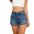 thumbnail image 2 of gakvbuo Denim Shorts for Women's Solid Color High Waisted Shorts with Pocket Outwear Jogging Walkshort, 2 of 8