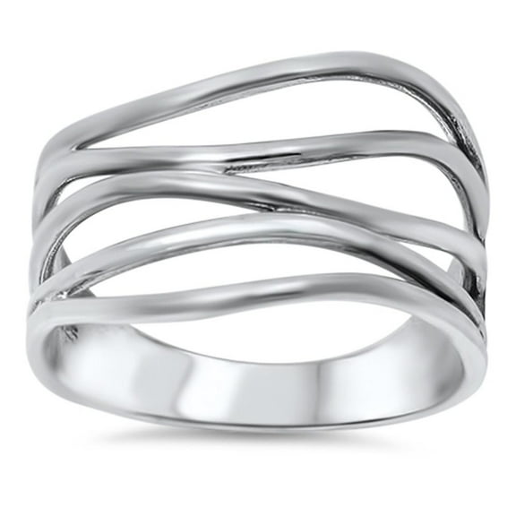 Women's Line Bar Ring .925 Sterling Silver Band Jewelry Female Male Unisex Size 10
