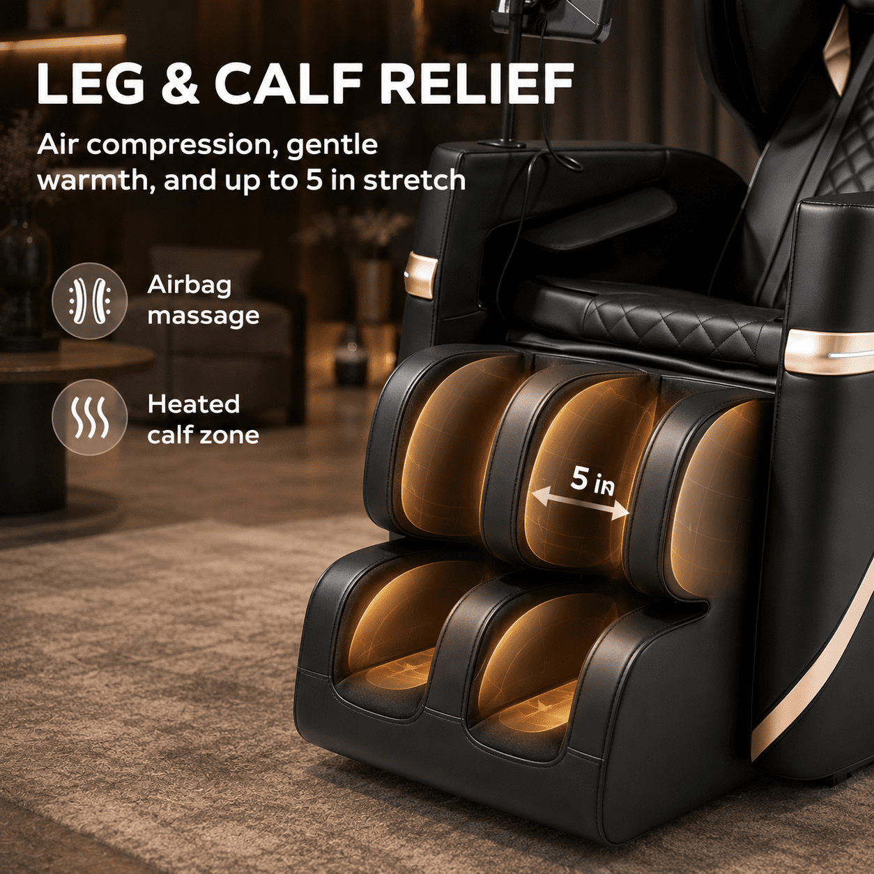 Aenkyo Full Body Zero Gravity Massage Chair Recliner with 8 Fixed Rollers, Foot Massage and Heating, Black