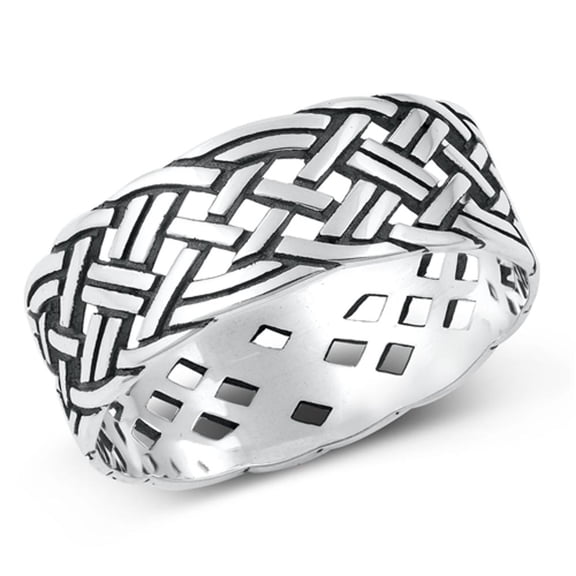 Braided Wedding Band Promise Ring .925 Sterling Silver Band Jewelry Female Male Unisex Size 6
