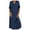 Dark Blue, variant on 2025Under $5asdoklhq Womens Dresses,Women Casual Solid Denim Dress V-Neck Roll Sleeve Button Loose Long Dress