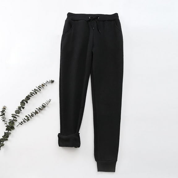 HUPOM Womens Scrub Pants Joggers Training Pants Track Pants Mid Waist Rise Full Wide-Leg S